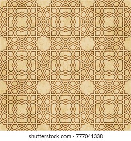 Retro brown Islam seamless geometry pattern background eastern style ornament