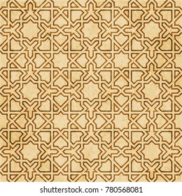 Retro brown Islam seamless geometry pattern background eastern style ornament