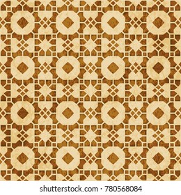 Retro brown Islam seamless geometry pattern background eastern style ornament