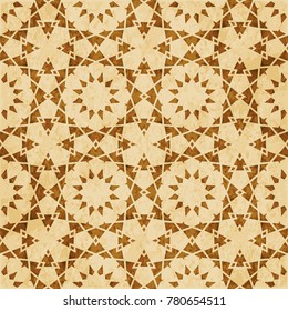 Retro brown Islam seamless geometry pattern background eastern style ornament