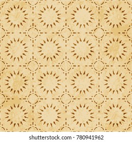 Retro brown Islam seamless geometry pattern background eastern style ornament