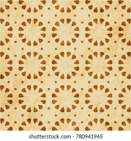 Retro brown Islam seamless geometry pattern background eastern style ornament