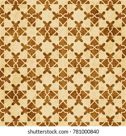 Retro brown Islam seamless geometry pattern background eastern style ornament
