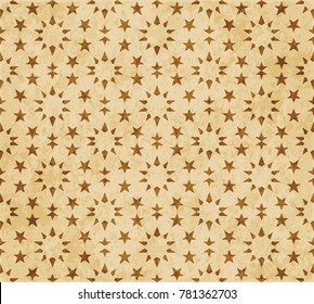 Retro brown Islam seamless geometry pattern background eastern style ornament