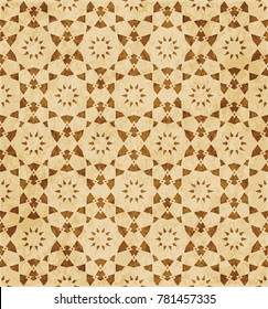Retro brown Islam seamless geometry pattern background eastern style ornament