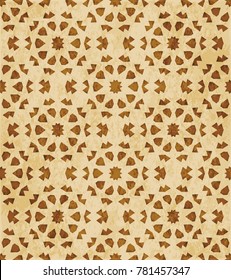 Retro brown Islam seamless geometry pattern background eastern style ornament