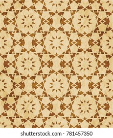 Retro brown Islam seamless geometry pattern background eastern style ornament