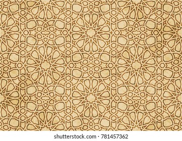 Retro brown Islam seamless geometry pattern background eastern style ornament