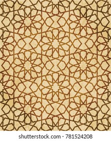 Retro brown Islam seamless geometry pattern background eastern style ornament