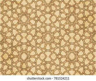 Retro brown Islam seamless geometry pattern background eastern style ornament