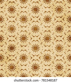 Retro brown Islam seamless geometry pattern background eastern style ornament