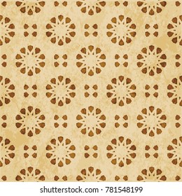 Retro brown Islam seamless geometry pattern background eastern style ornament