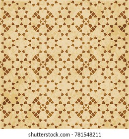 Retro brown Islam seamless geometry pattern background eastern style ornament