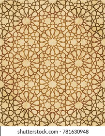 Color marrón retro Diseño de geometría transparente fondo estilo oriental adorno