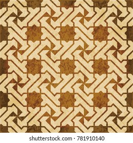 Retro brown Islam seamless geometry pattern background eastern style ornament