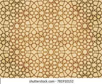 Retro brown Islam seamless geometry pattern background eastern style ornament