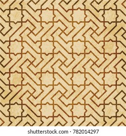 Retro brown Islam seamless geometry pattern background eastern style ornament