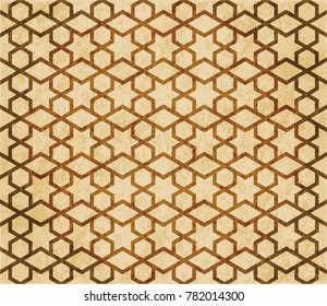 Retro brown Islam seamless geometry pattern background eastern style ornament