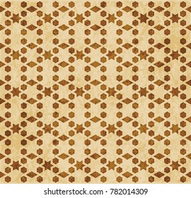 Retro brown Islam seamless geometry pattern background eastern style ornament