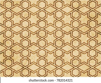 Retro brown Islam seamless geometry pattern background eastern style ornament