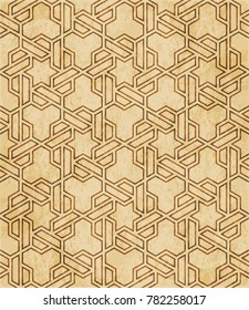 Retro brown Islam seamless geometry pattern background eastern style ornament
