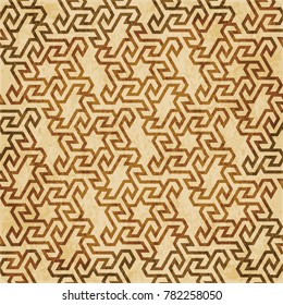 Retro brown Islam seamless geometry pattern background eastern style ornament