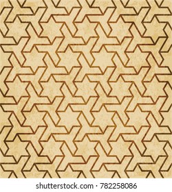 Retro brown Islam seamless geometry pattern background eastern style ornament