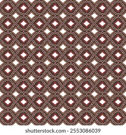  Retro Brown and Pink Diamond Geometric Pattern