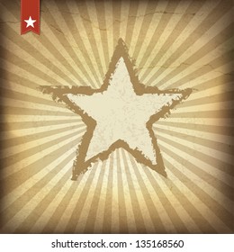 Retro brown sunburst background. Vector illustration, EPS10.