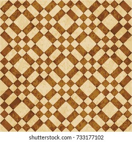 Retro brown watercolor texture grunge seamless background check square cross geometry