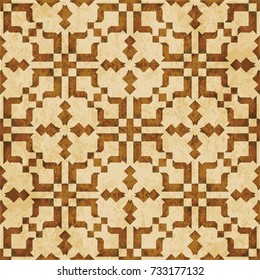 Retro brown watercolor texture grunge seamless background mosaic kaleidoscope geometry cross