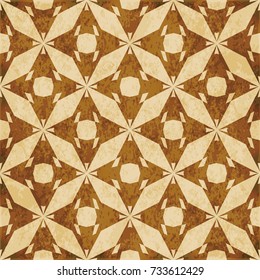 Retro brown watercolor texture grunge seamless background round octagon geometry