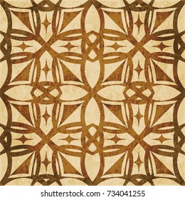 Retro brown watercolor texture grunge seamless background curve cross geometry frame