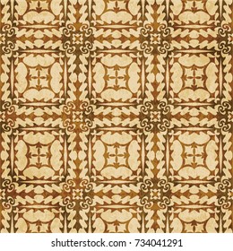 Retro brown watercolor texture grunge seamless background sawtooth round geometry