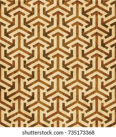 Retro brown watercolor texture grunge seamless background geometry arrow triangle cross