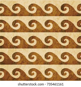 Retro brown watercolor texture grunge seamless background curve spiral wave geometry