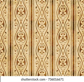 Retro brown watercolor texture grunge seamless background spiral curve flower line