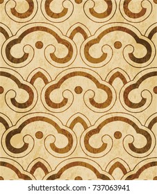 Retro brown watercolor texture grunge seamless background curve cross round chain chintz