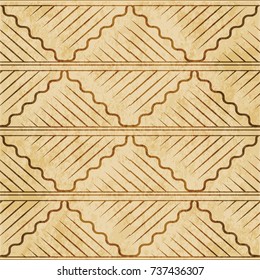 Retro brown watercolor texture grunge seamless background curve wave cross square check line
