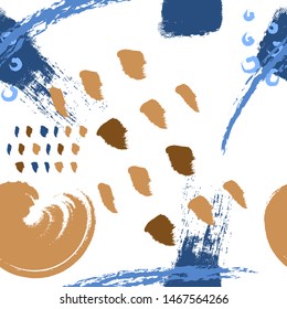Retro brush stokes seamless pattern vector background. Abstract ornament.