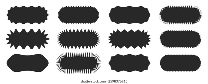 Retro brutalist elements geometric symbols collection for abstract graphic 