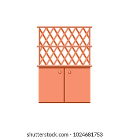 Retro buffet of coral color. Vector illustration