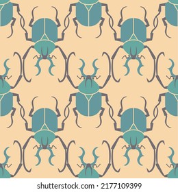 Motif rétro harmonieux de bogue. Image vectorielle impression géométrique avec bugs transparents.