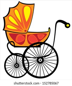 retro buggy color on white background