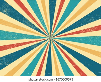 Retro Burst Background. Vintage Grunge Vector.