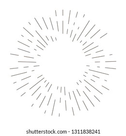 Retro  bursting rays design elements. Set of radial lines emblem.  