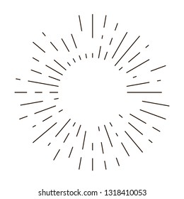 Retro  bursting rays design elements. Set of radial lines emblem. Design elements. Linear drawing. Vector retro logo illustration.
