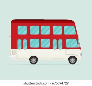Retro bus. Flat vector.