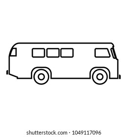 Retro Bus Icon Black Color Stock Vector (Royalty Free) 1049117096 ...