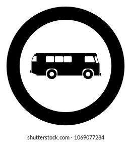 Retro bus icon black color